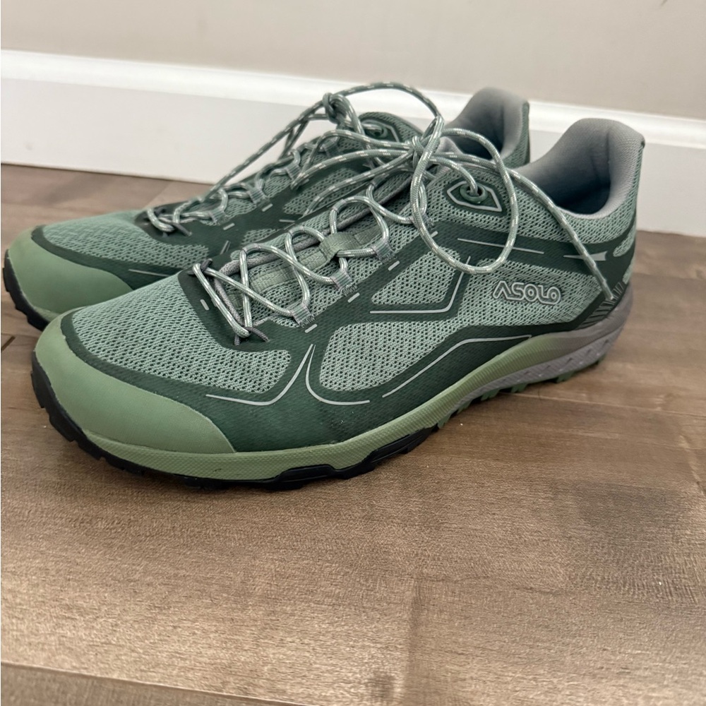 NEW Asolo Flyer Hiking Shoes Vibram Sole Tennis Sneakers Women 9 Green Outdoor‎